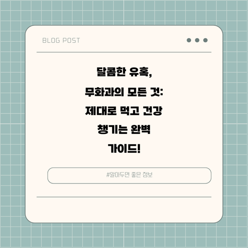 달콤한 유혹, 무화과의 모든 것: 제대로 먹고 건강 챙기는 완벽 가이드!